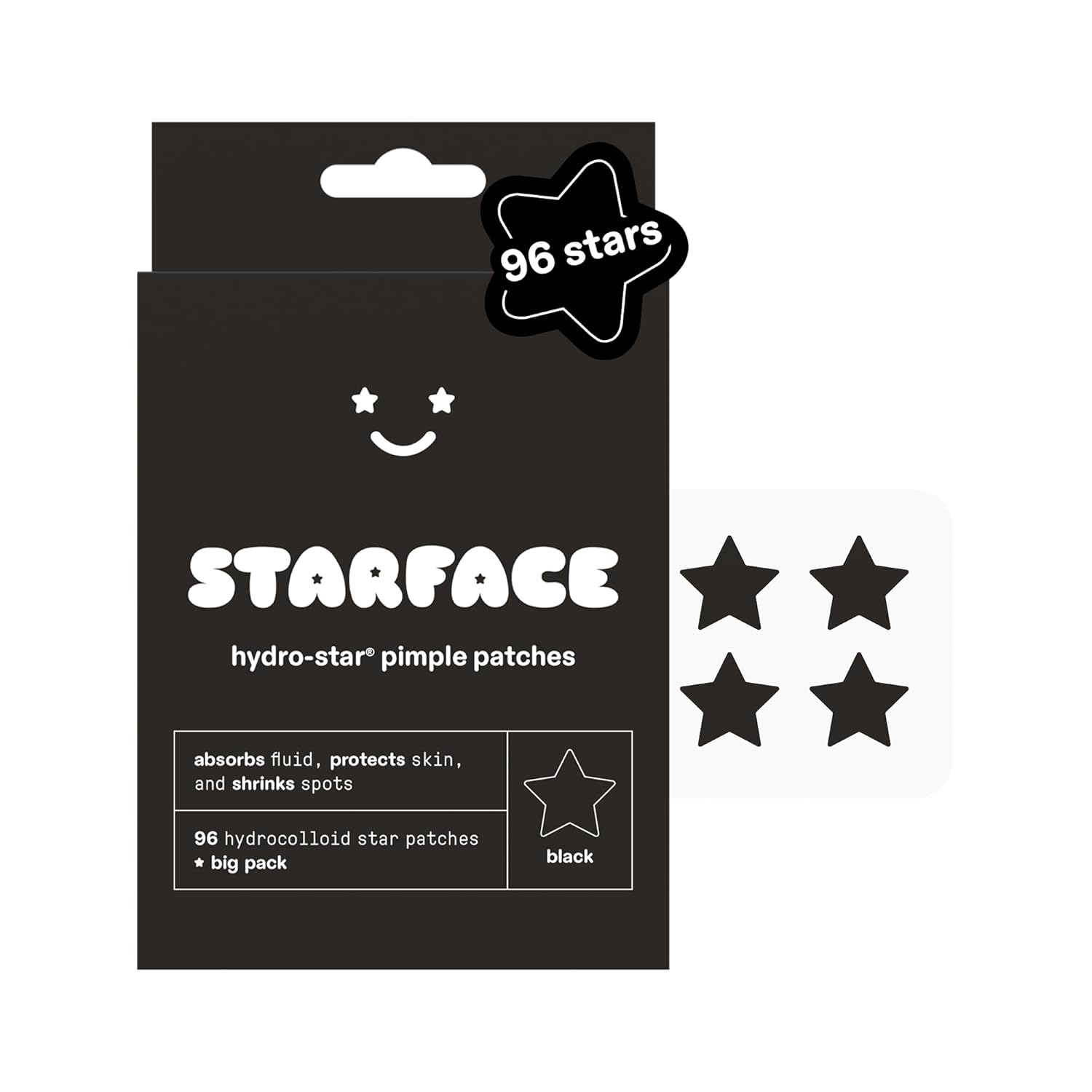 Starface Hydro-Star Recovery Patches BIG PACK, Hydrocolloid Patches with Aloe Vera and Vitamin A, Helps Soothe and Protect Skin After Picking, Shrinks Spots, Vegan, Cruelty-Free Skincare (96 Count)