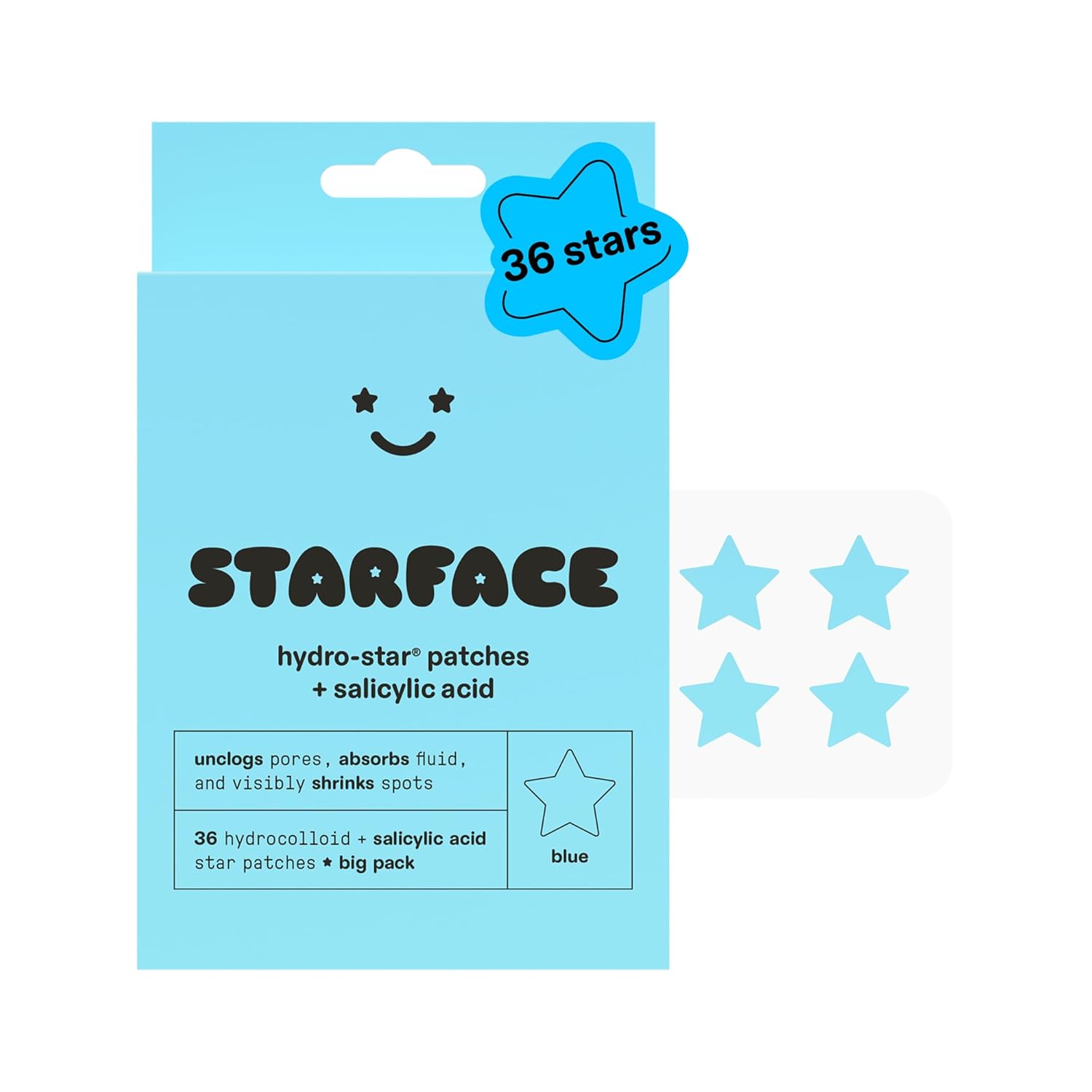 Starface Hydro-Star Recovery Patches BIG PACK, Hydrocolloid Patches with Aloe Vera and Vitamin A, Helps Soothe and Protect Skin After Picking, Shrinks Spots, Vegan, Cruelty-Free Skincare (96 Count)