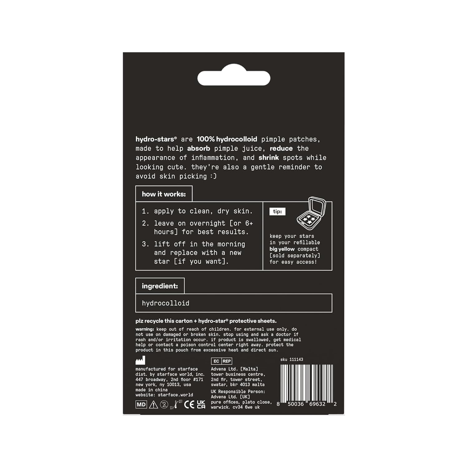 Starface Hydro-Star Recovery Patches BIG PACK, Hydrocolloid Patches with Aloe Vera and Vitamin A, Helps Soothe and Protect Skin After Picking, Shrinks Spots, Vegan, Cruelty-Free Skincare (96 Count)
