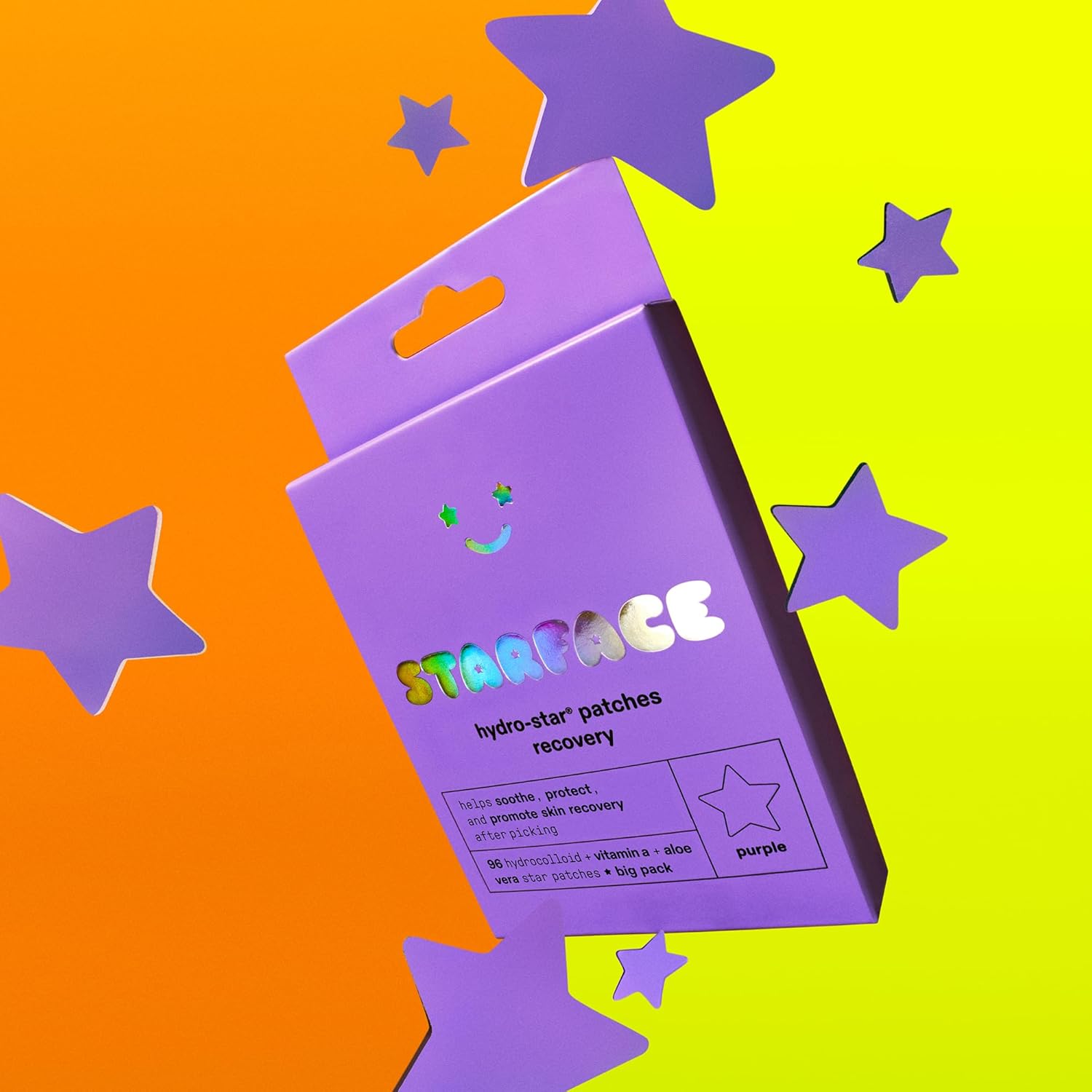 Starface Hydro-Star Recovery Patches BIG PACK, Hydrocolloid Patches with Aloe Vera and Vitamin A, Helps Soothe and Protect Skin After Picking, Shrinks Spots, Vegan, Cruelty-Free Skincare (96 Count)