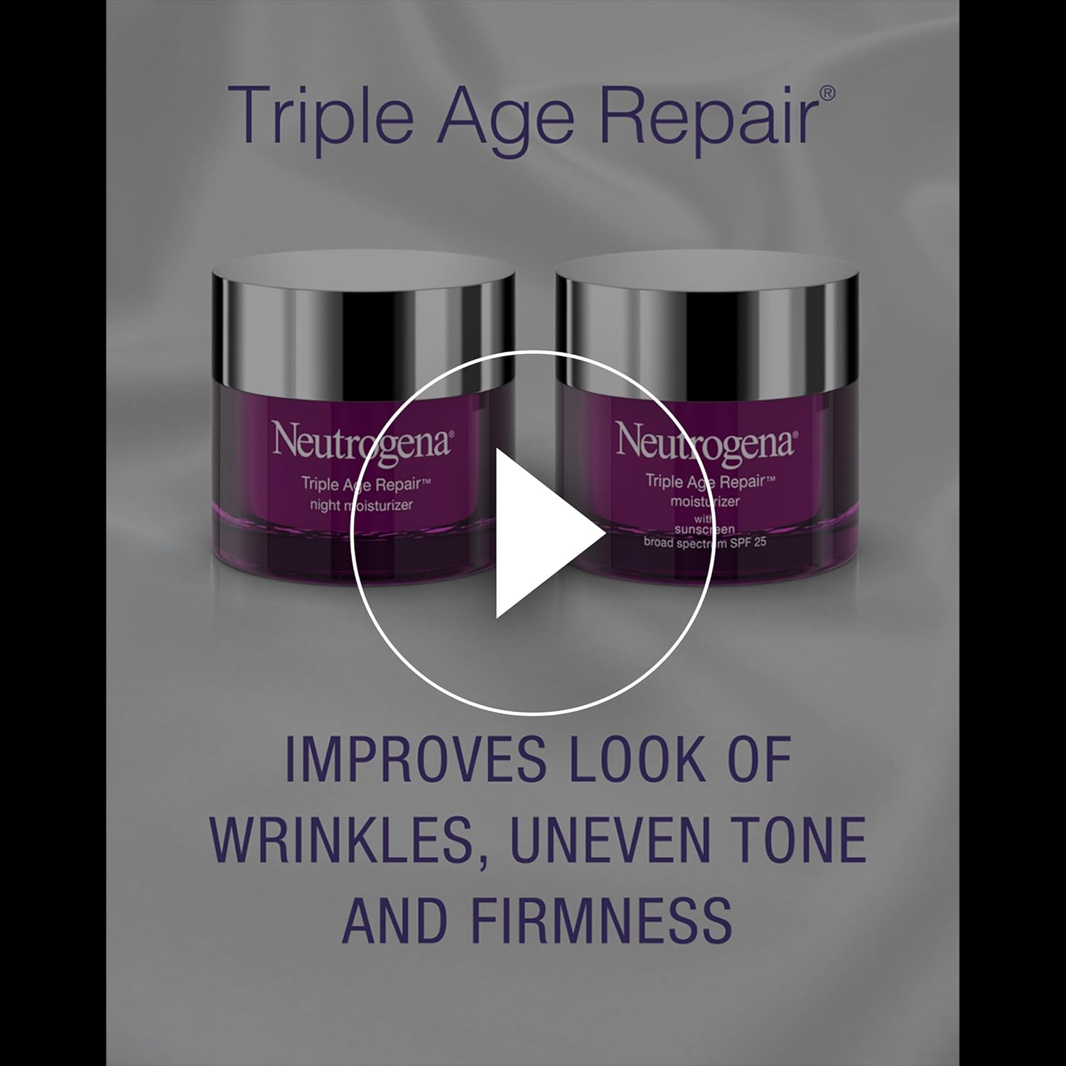 Neutrogena Triple Age Repair Face Moisturizer - with Hexinol Technology & Vitamin C, Anti-Wrinkle Face Cream with SPF 25, Visibly Reduces Wrinkles & Firms Skin, 1.7 oz
