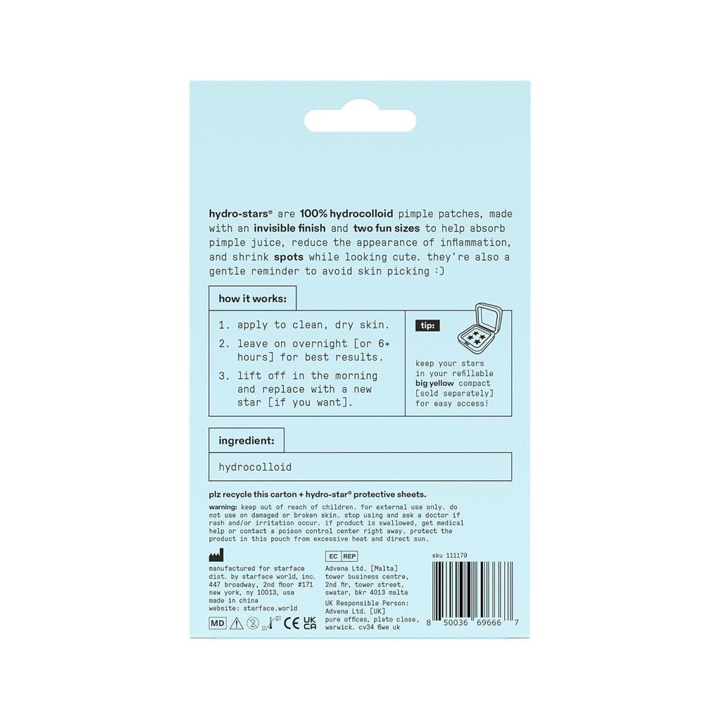 Starface Hydro-Star Recovery Patches BIG PACK, Hydrocolloid Patches with Aloe Vera and Vitamin A, Helps Soothe and Protect Skin After Picking, Shrinks Spots, Vegan, Cruelty-Free Skincare (96 Count)