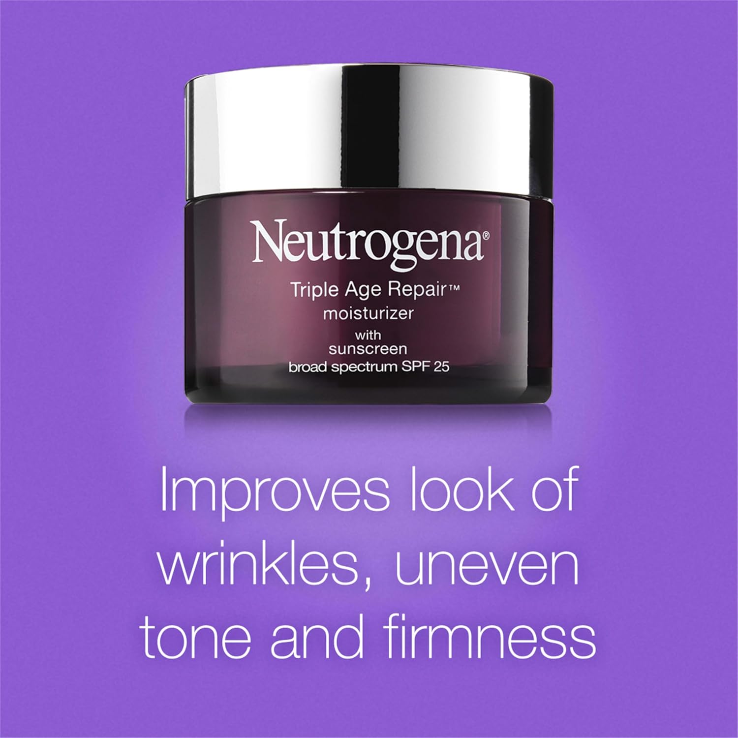 Neutrogena Triple Age Repair Face Moisturizer - with Hexinol Technology & Vitamin C, Anti-Wrinkle Face Cream with SPF 25, Visibly Reduces Wrinkles & Firms Skin, 1.7 oz