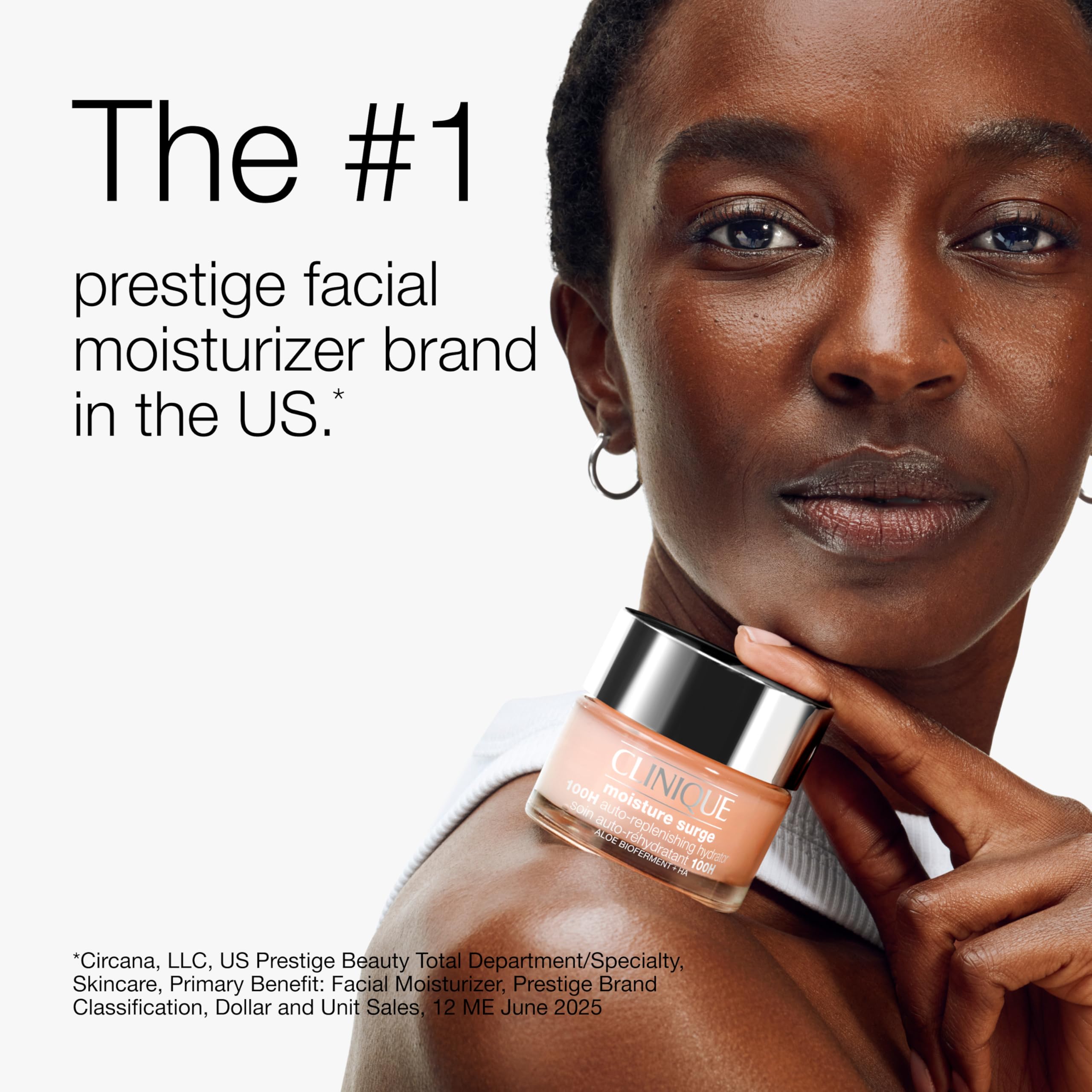Clinique Moisture Surge 100H Auto-Replenishing Hydrator Oil Free Face Moisturizer | With Hyaluronic Acid, Aloe Bioferment and Vitamins C + E | For All Skin Types | Hydrating + Moisturizing